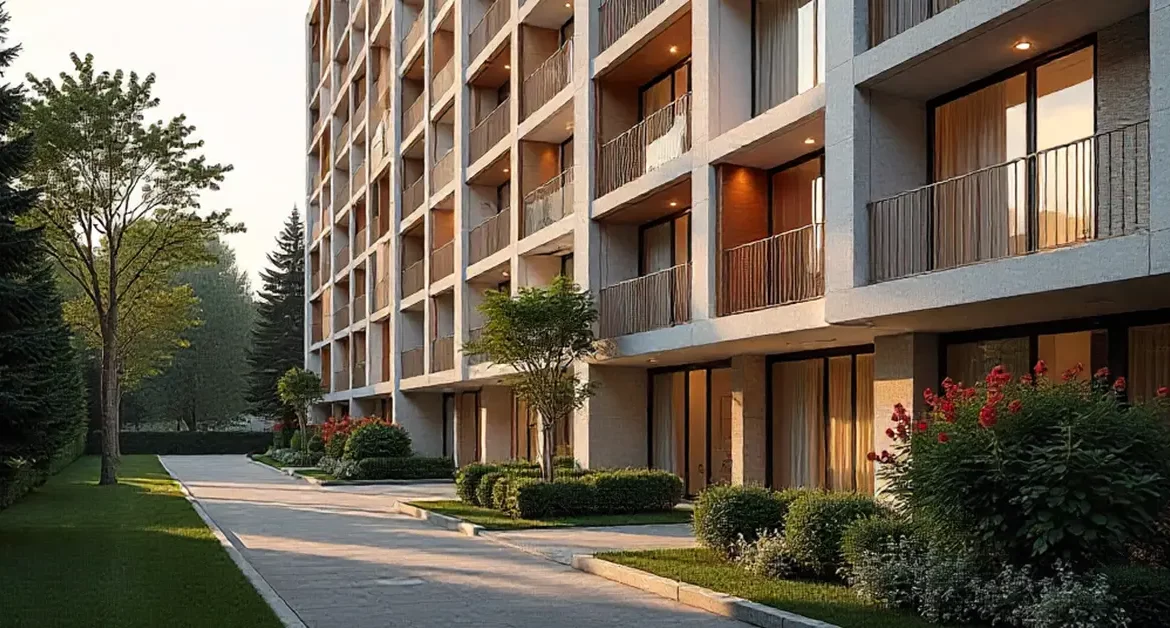 Parte de um fachada de um prédio residencial